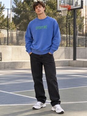 Overtime Crewneck Sweatshirt in Bright Blue - Men